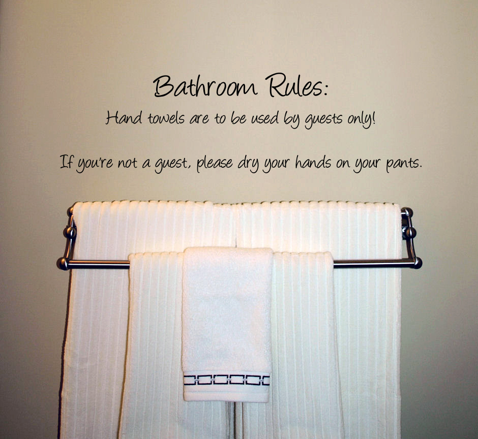 Bathroom Rules Wall Decal 