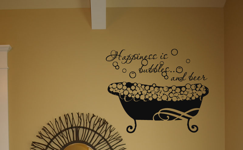 Happiness Bubbles Beer Wall Decals 