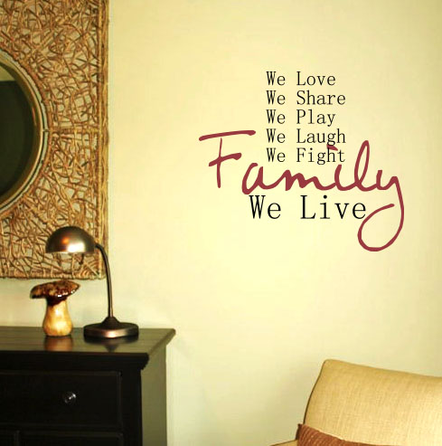 Family We Live Wall Decal