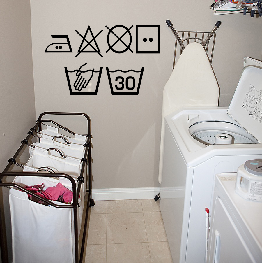 Wash Care Symbols Wall Decal