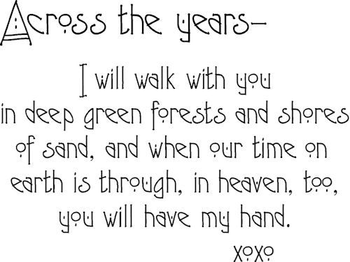 Across The Years Walk With You Wall Decals  