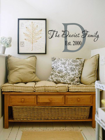 Initial Family Name Est Wall Decal 
