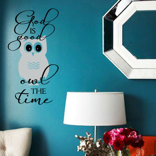 God Is Good Owl The Time Wall Decal