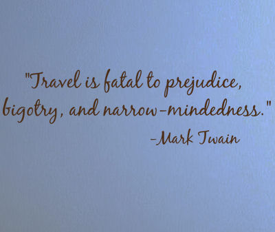 Travel Is Fatal Mark Twain Wall Decals   