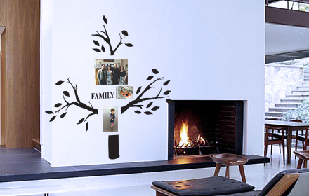 Family Photo Tree 6 With Swirls Wall Decal 