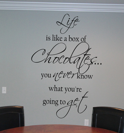 Life Box Chocolates You Never Know Wall Decal