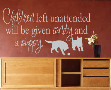Children Left Unattended...  Wall Decals