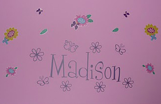 Butterfly Flower Name Wall Decal