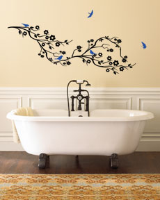 Cherry Blossom Branch & Birds-Large Wall Decal