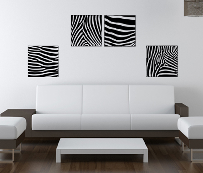 Four Zebra Stripes 2 Wall Decal