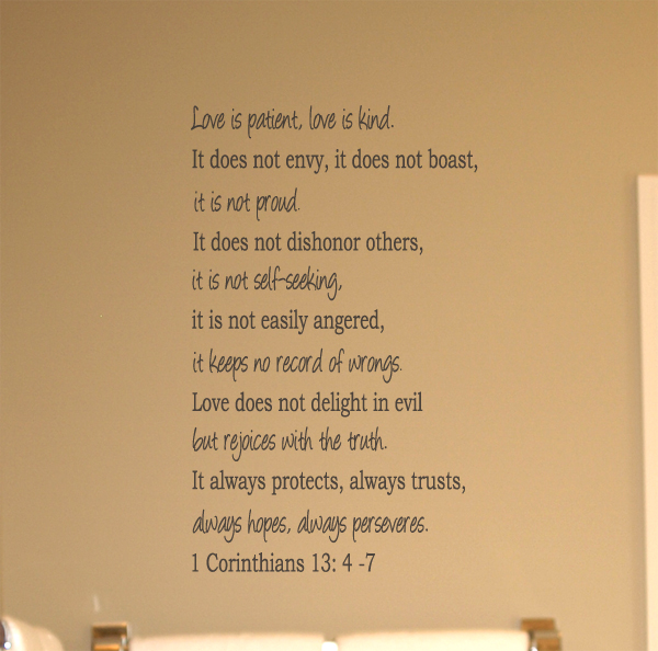 Corinthians Love Is Patient Wall Decal   