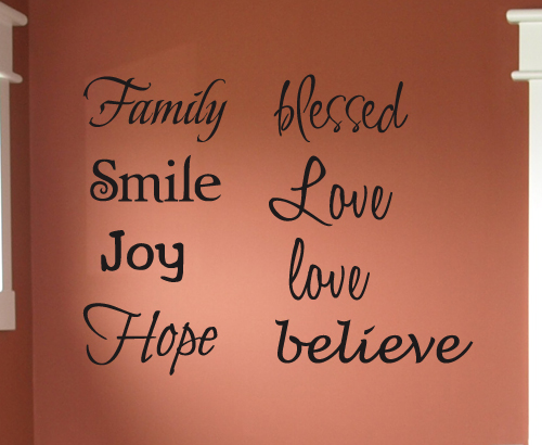 Inspirational Words Multi Fonts Wall Decal 