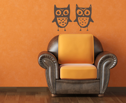 Pair of Owls Wall Decal