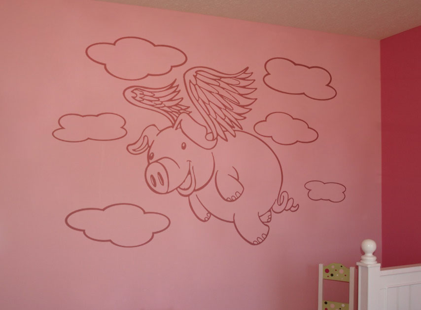 Pigs Will Fly Wall Decal