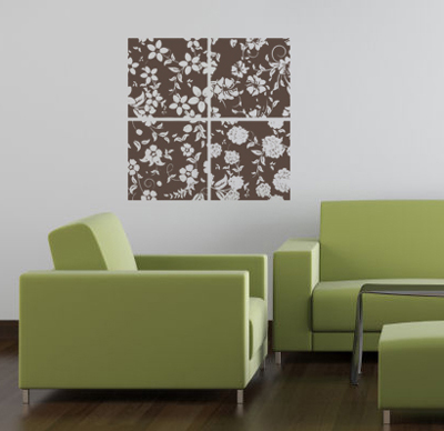 Floral Blocks Wall Decal