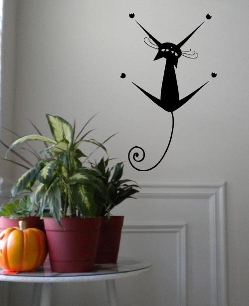 Hanging Cat Wall Decal