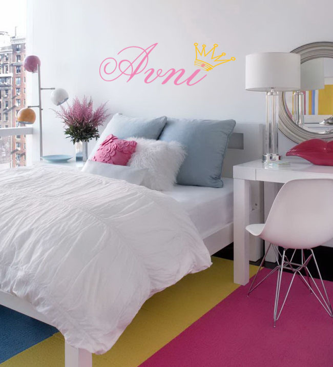 Girls Name Crown Wall Decal