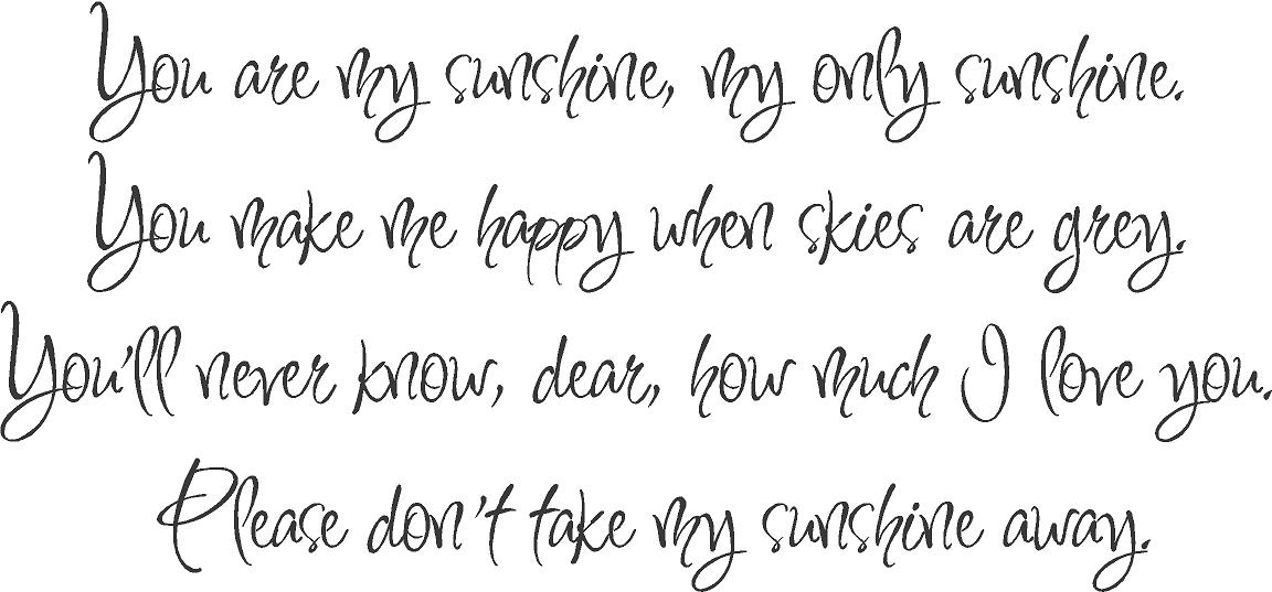Design with Vinyl JER 2119 2 Hot New Decals You Are My Sunshine Wall Art Size 14 Inches x 28 Inches Color 14 x 28, Black