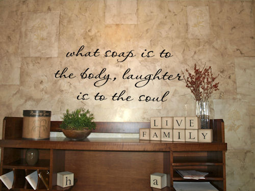Soap Is To The Body What Laughter Is To The Soul Vinyl Wall Decal Sticker