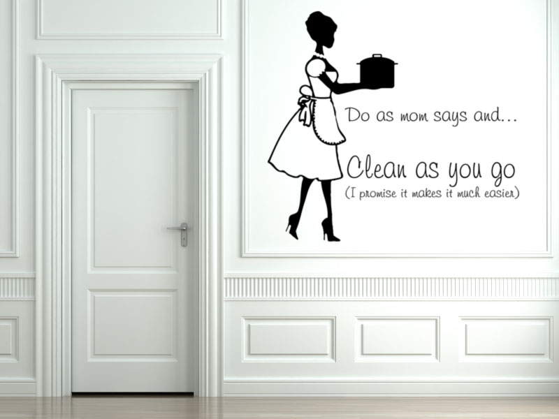 Clean as you go Wall Decal