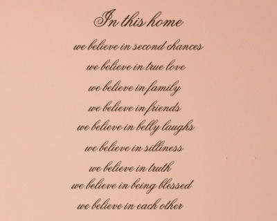 In This Home We Believe Wall Decals   