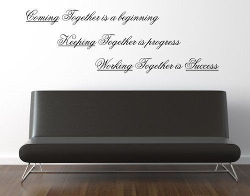 Coming Keeping Working Together Wall Decals   