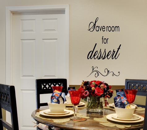 Vertical Save Room For Dessert Wall Decal 