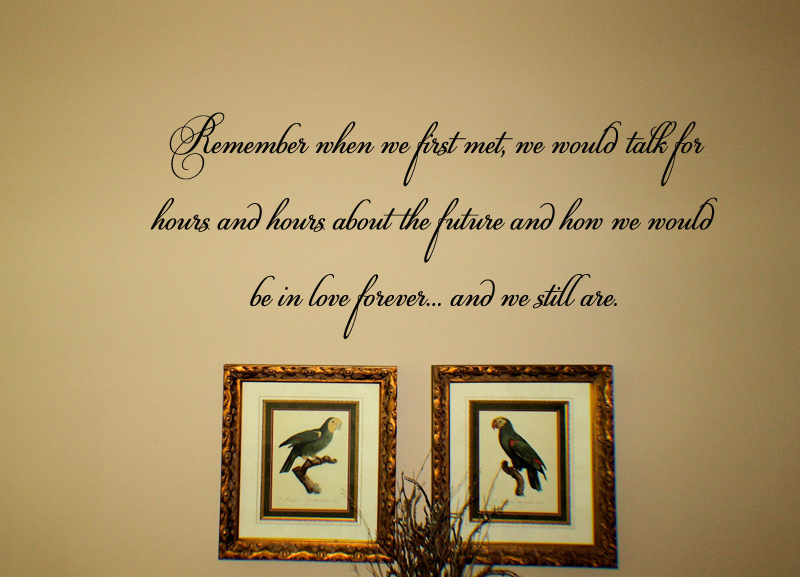 Remember When We First Met Wall Decal