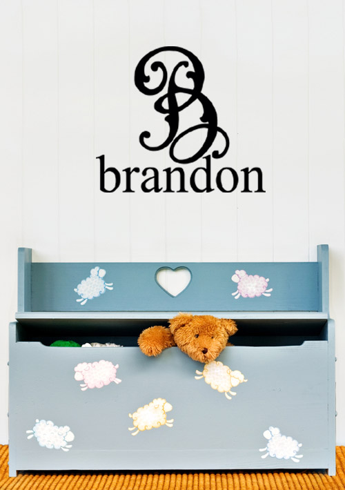 Fancy Monogram Personalized Wall Decals