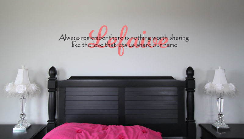 Sharing Last Name Wall Decal