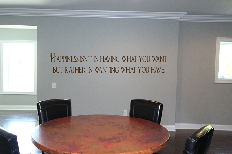 Happiness Wanting What You Have Wall Decals   