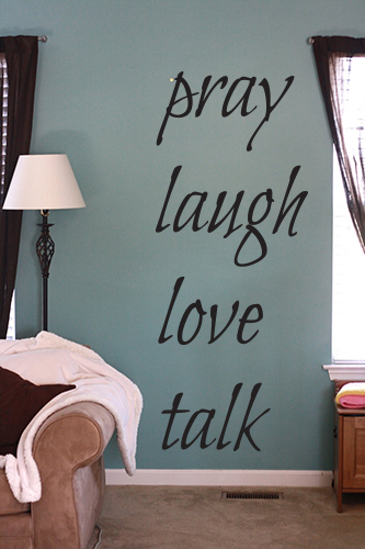Bilbo Pray Laugh Love Talk Wall Decal