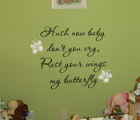 Hush Now Baby Butterfly Wall Decals