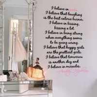 Vertical I Believe In Pink Wall Decal