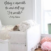 Hepburn Nothing Impossible Wall Decal