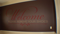 Welcome Remove Shoes Decal