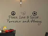 Peace Love Soccer Wall Decal