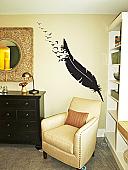 Giant Feather Flock Wall Decal
