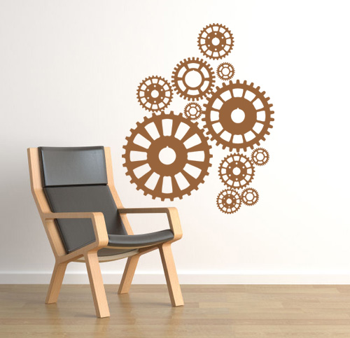 Steampunk Gears Wall Decal