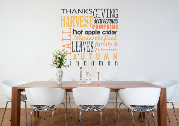 Thanksgiving Subway Art Wall Decal Item