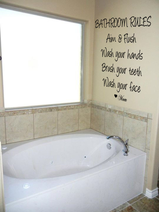 Bathroom Rules Wall Decal