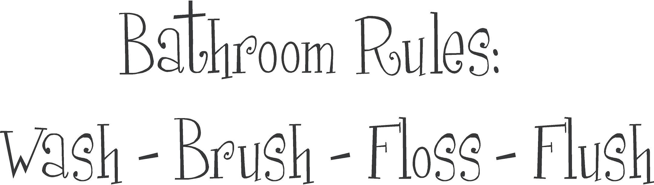 Bathroom Rules Bath Wall Decals