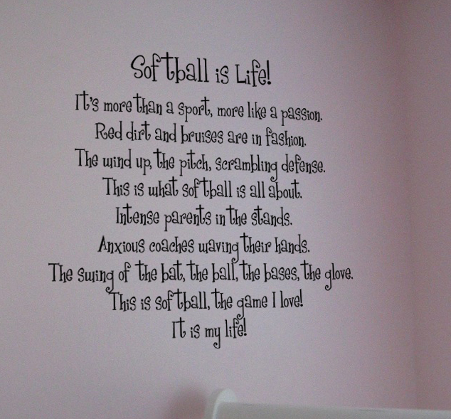 Softball Is Life Wall Decal