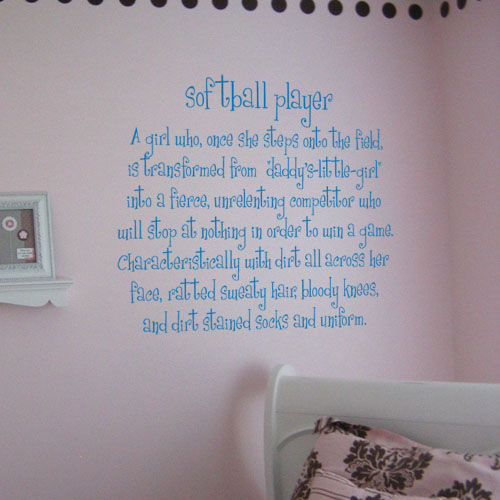 Softball Player Wall Decal