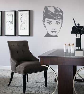 Famous Faces Audrey Hepburn Wall Decals  