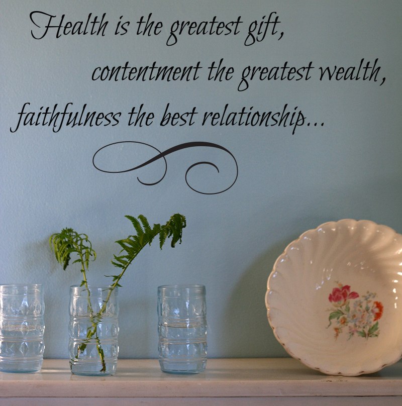 Health Contentment Faithfulness Wall Decal 