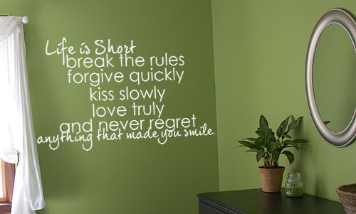 Life is Short Wall Decal