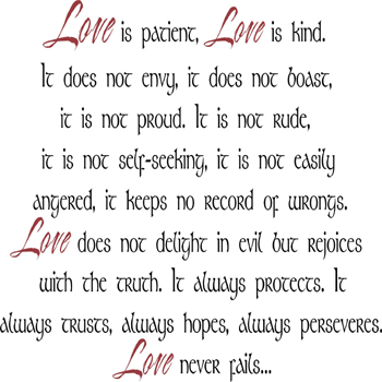 Love Is Patient Love Is Kind | Wall Decal