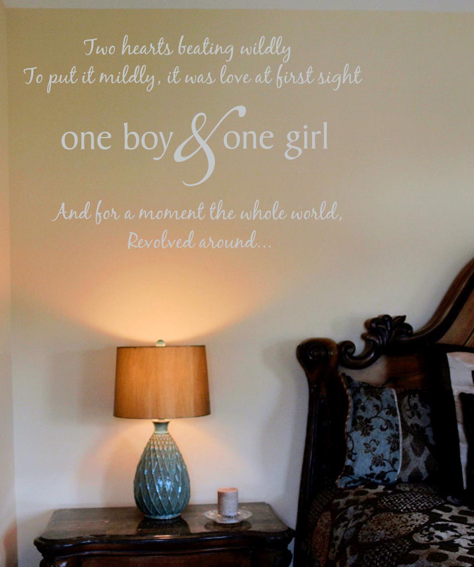 One Girl One Boy Wall Decal