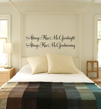 Kiss Me Goodnight, Kiss Me Goodmorning Wall Decal 